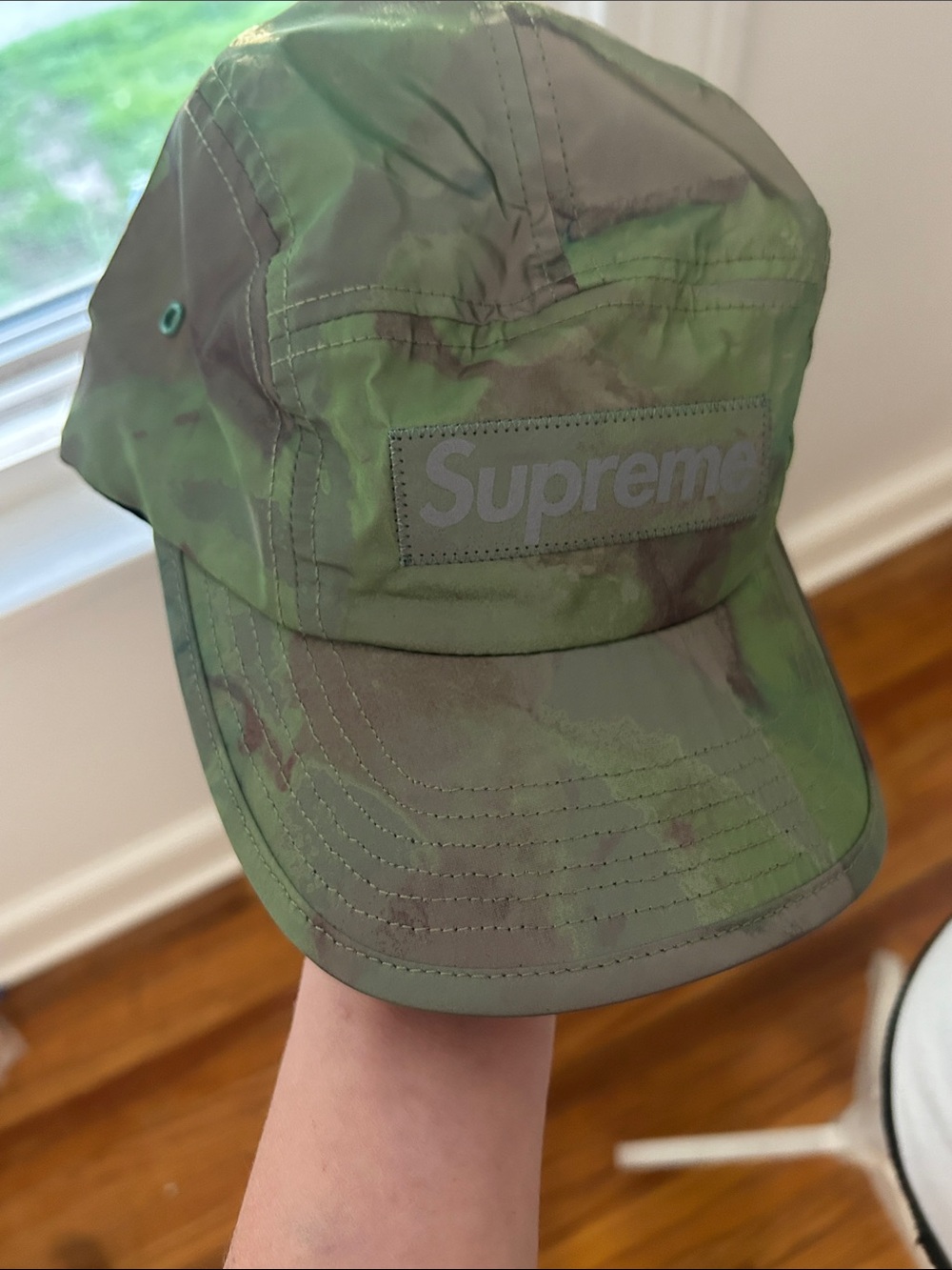 Supreme reflective Olive Green Camo 5-Panel Camp Cap